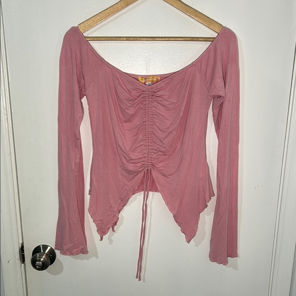 Fairy Core UP Cadence Ruched Pink Long Sleeved Blouse - Picture 5 of 5